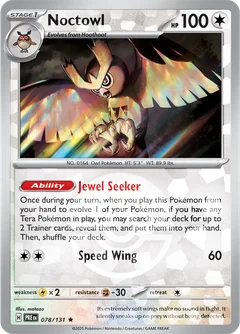 Noctowl Poke ball Holo 78